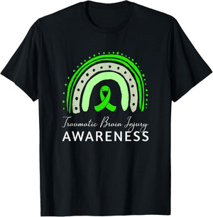 Traumatic Brain Injury Awareness / Green Ribbon TBI Support T-Shirt - T-Shirt | Black
