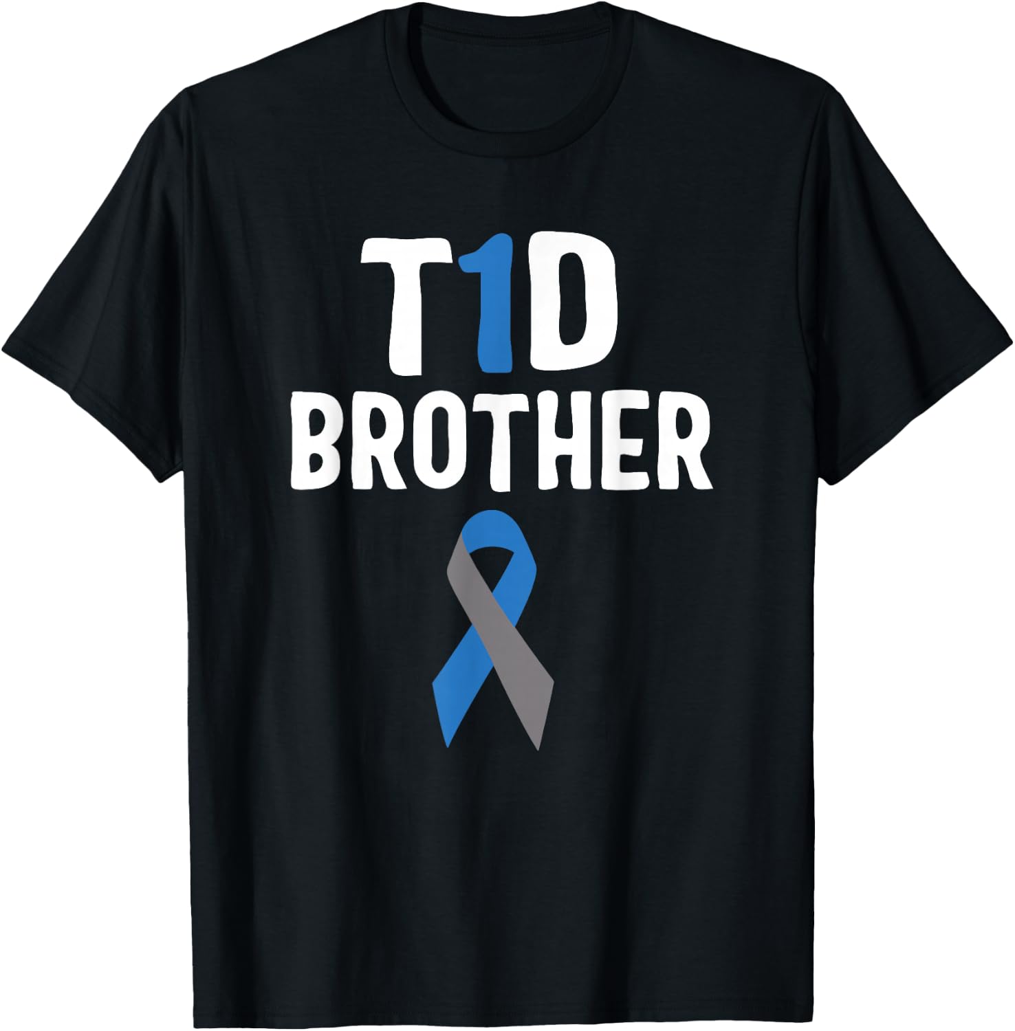 T1D Brother Diabetes Awareness Type 1 Insulin Pancreas T-Shirt - T-Shirt | Black