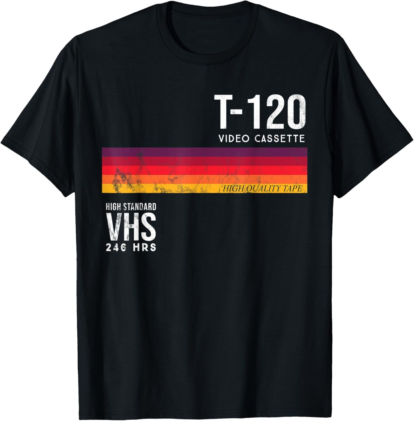Vintage 80s Video Cassette Tape VHS T-Shirt - T-Shirt | Black