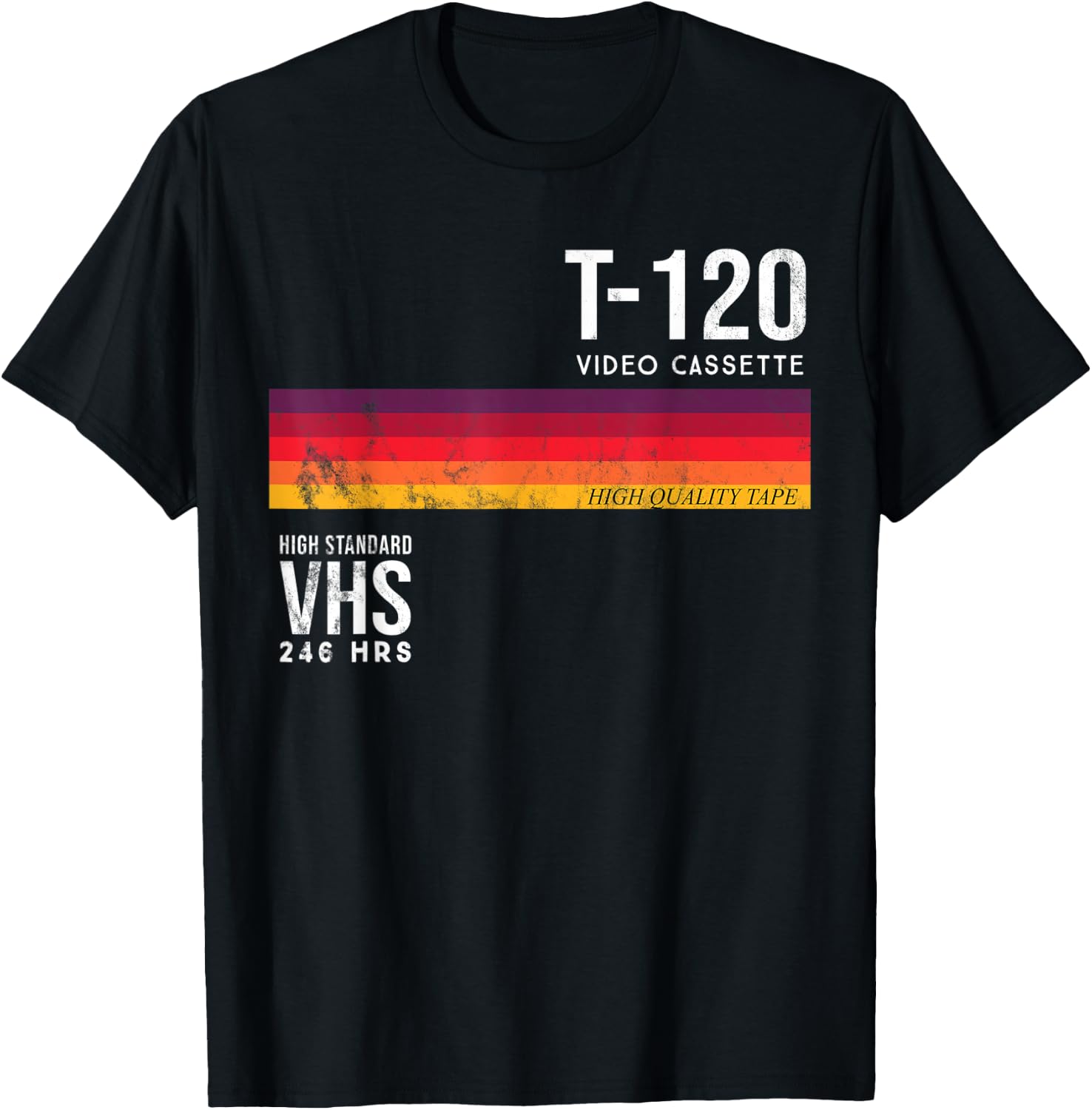 Vintage 80s Video Cassette Tape VHS T-Shirt - T-Shirt | Black