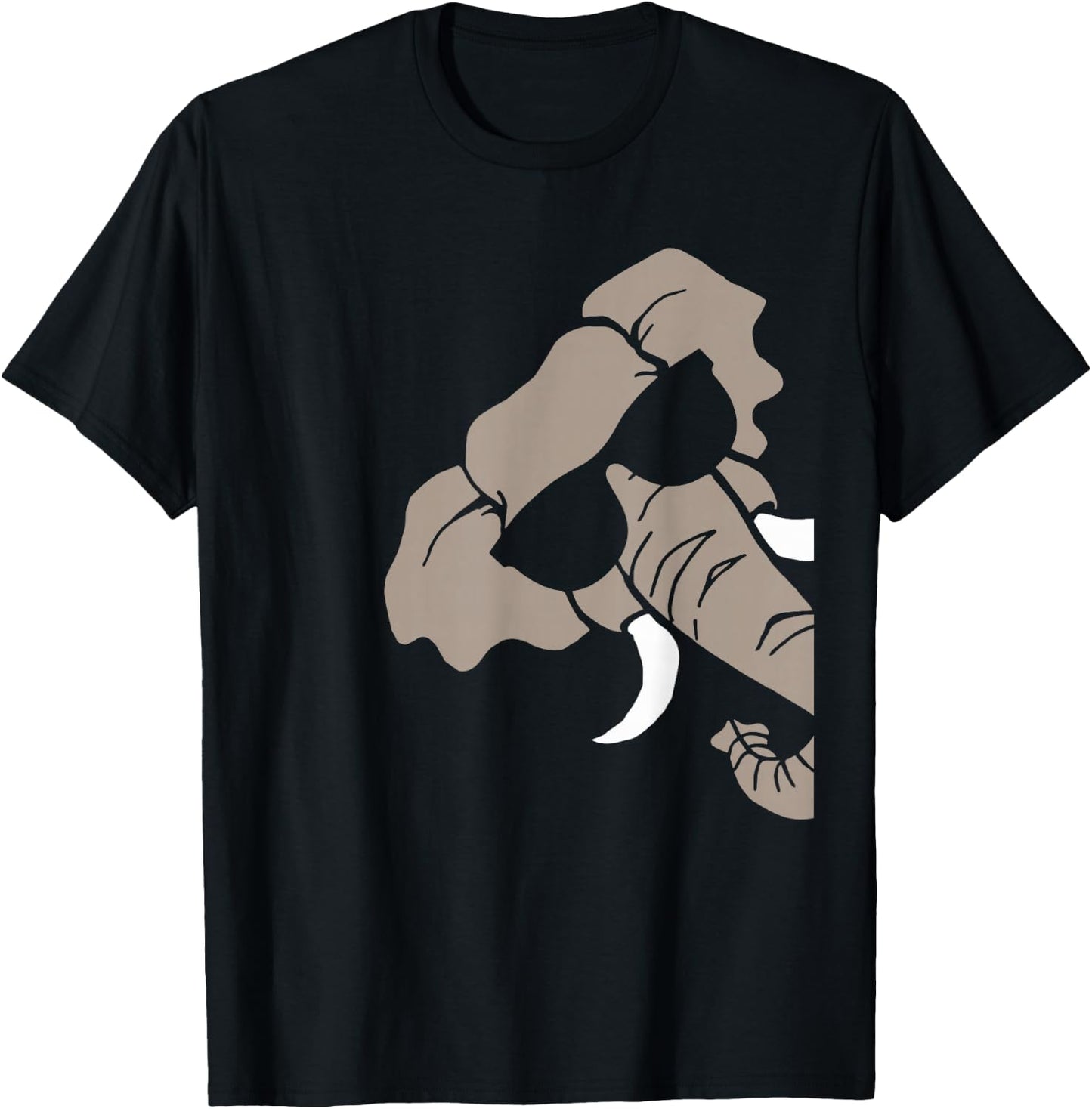 Elephant with Glasses T-Shirt - T-Shirt | Black
