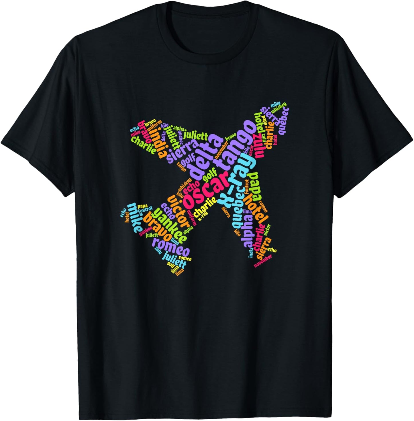 Aeroplane Pilot Alphabet Pilot Flight Student Flight School T-Shirt - T-Shirt | Black