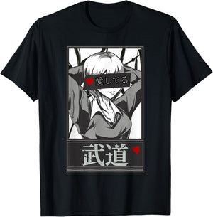 Japanese Manga / Anime Character Art T-Shirt - T-Shirt | Black