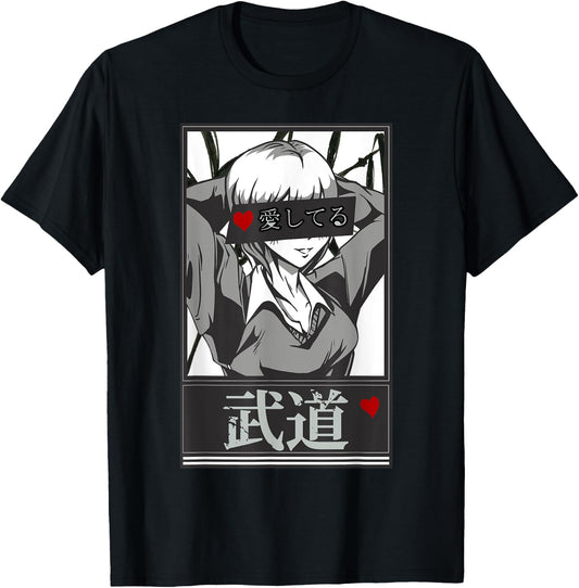 Japanese Manga / Anime Character Art T-Shirt - T-Shirt | Black