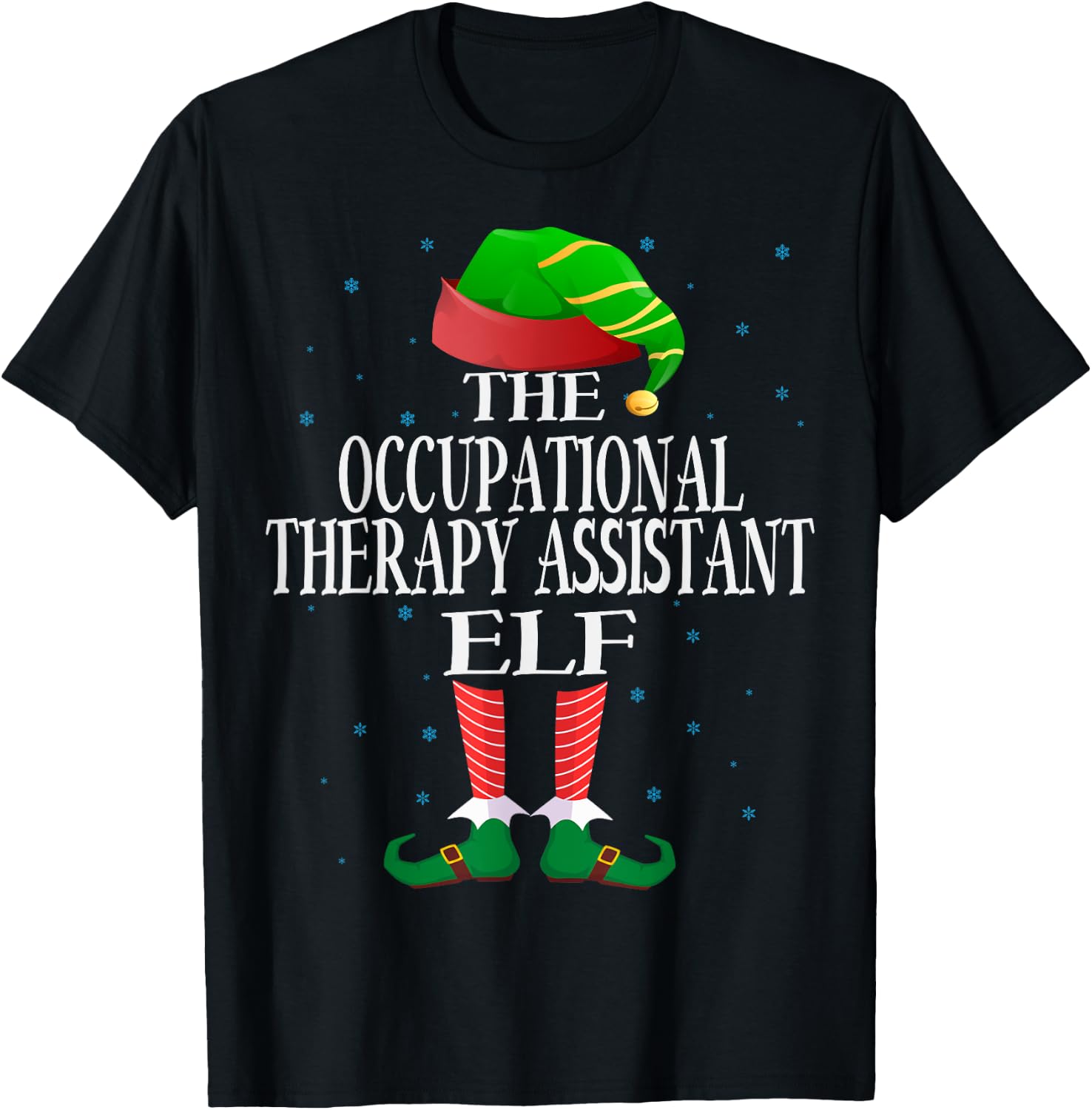 Occupational Therapy Assistant Elf Matching Pajama Christmas T-Shirt - T-Shirt | Black