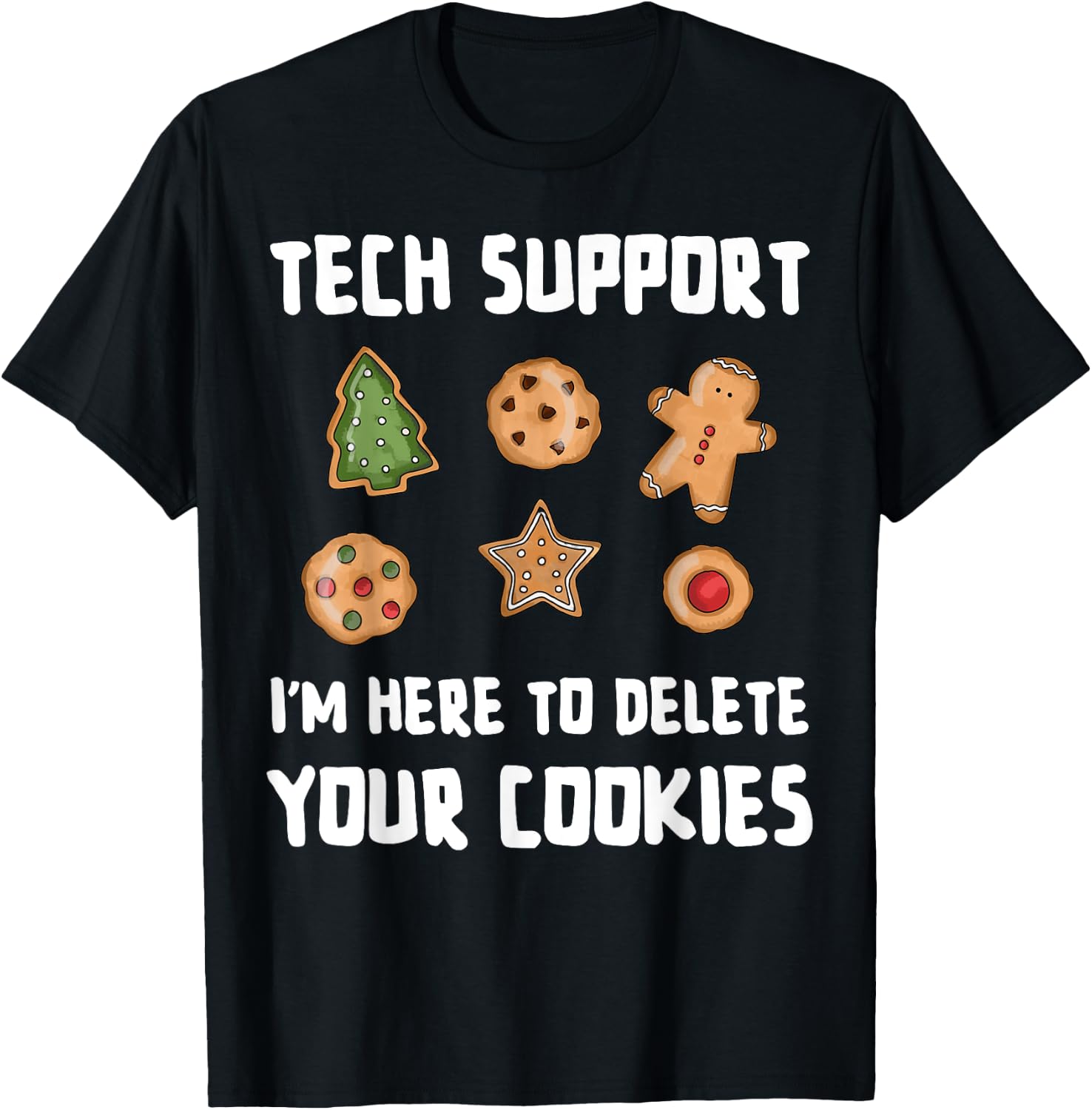 Funny Christmas Tech Support Computer Programmer Developer T-Shirt - T-Shirt | Black