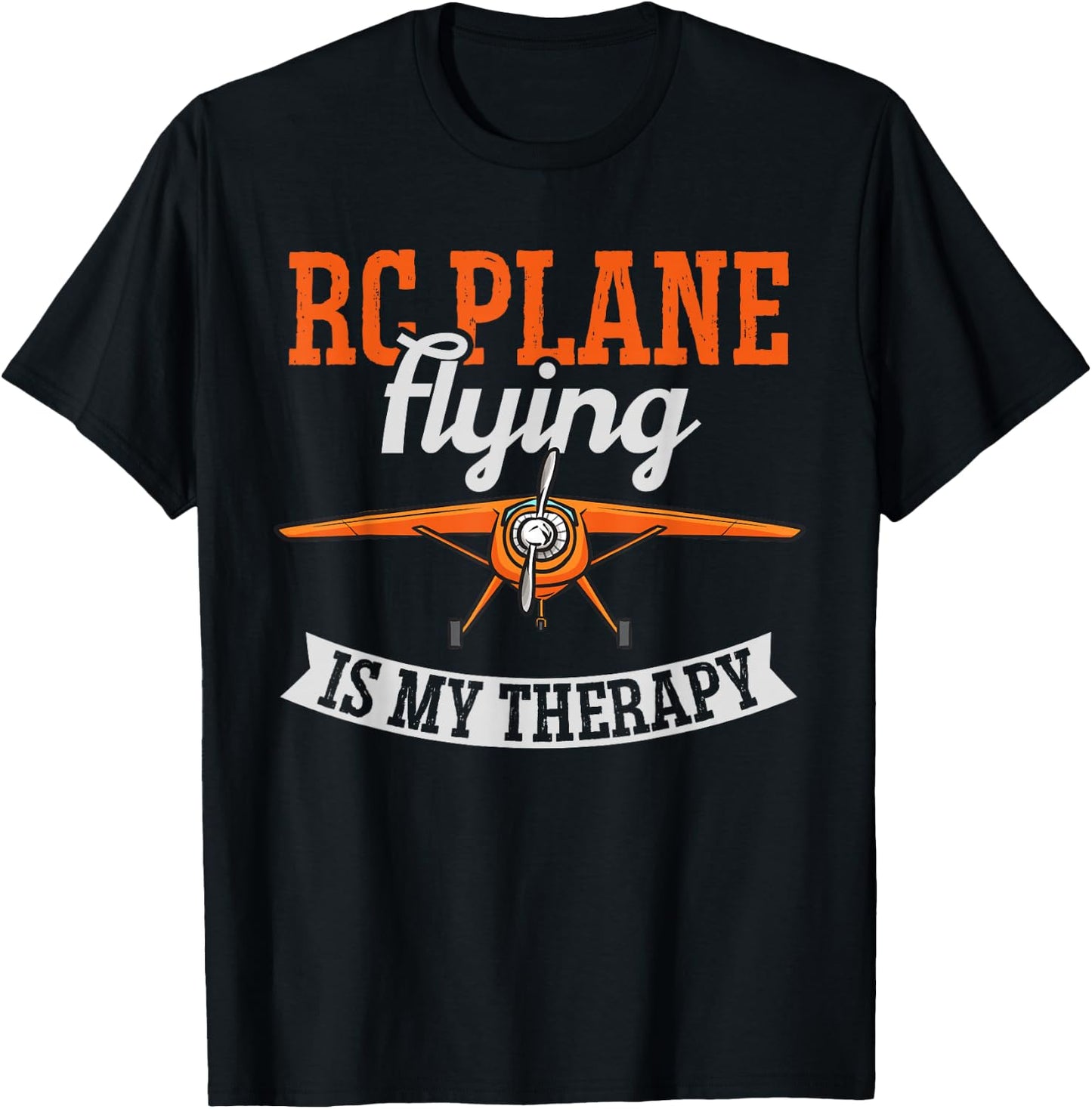 RC Plane Flying Is My Therapy Radio Controlled Airplane T-Shirt - T-Shirt | Black
