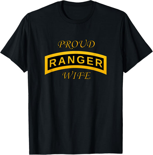 Army Ranger Wife Design T-Shirt - T-Shirt | Black