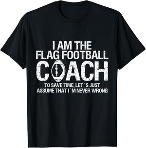 Flag Football Coach T-Shirt - T-Shirt | Black