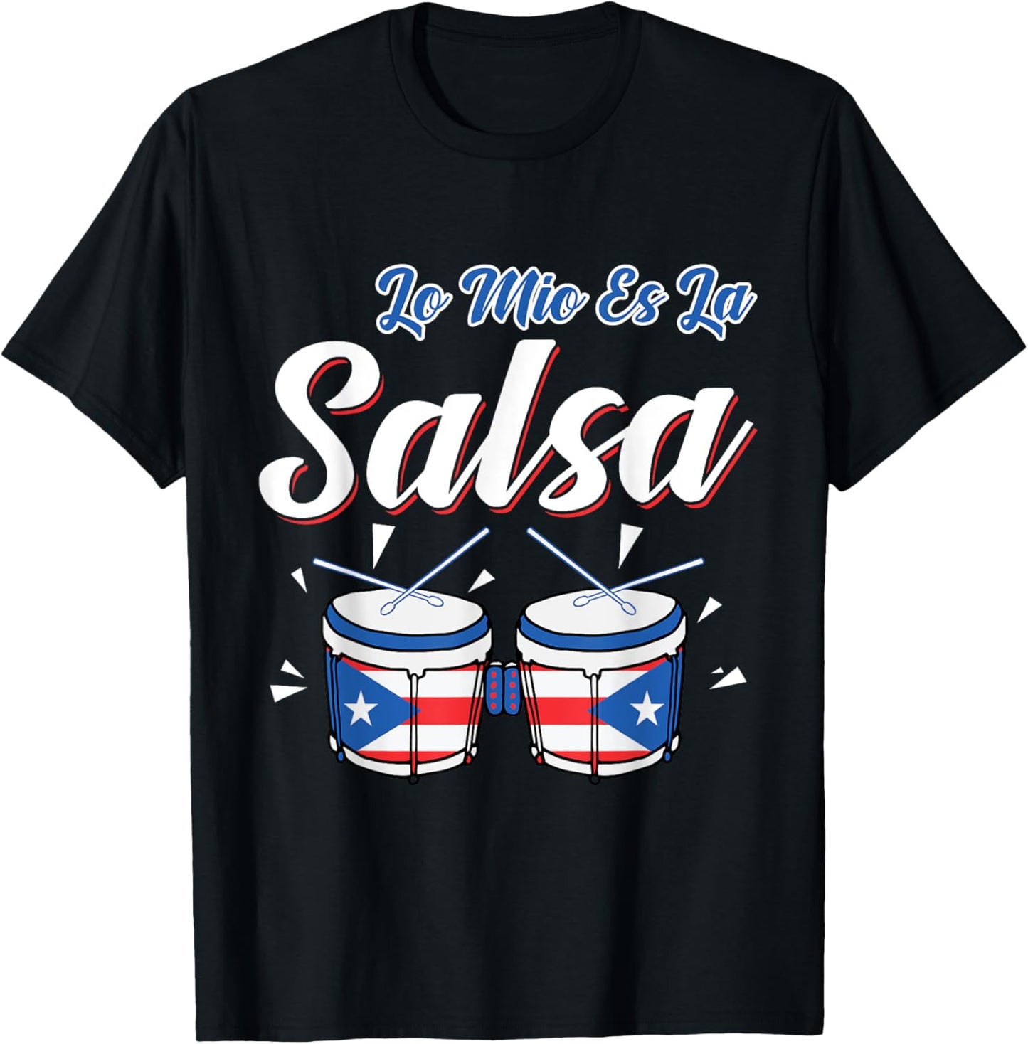 Salsa de Puerto Rico, Boricua Puerto Rican Pride Gift Music T-Shirt - T-Shirt | Black