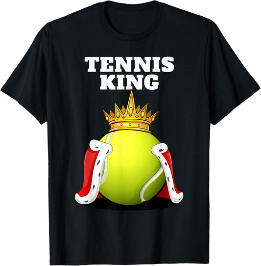 Tennis King | Boys Tennis Player Shirt | Tennis T-Shirt - T-Shirt | Black