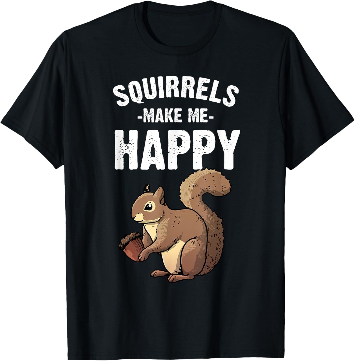 Funny Squirrel Designs Women Kids Chipmunk Lovers T-Shirt - T-Shirt | Black