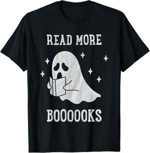 Read more boooooks Cute Ghost Read more boooooks Halloween T-Shirt - T-Shirt | Black