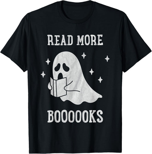Read more boooooks Cute Ghost Read more boooooks Halloween T-Shirt - T-Shirt | Black