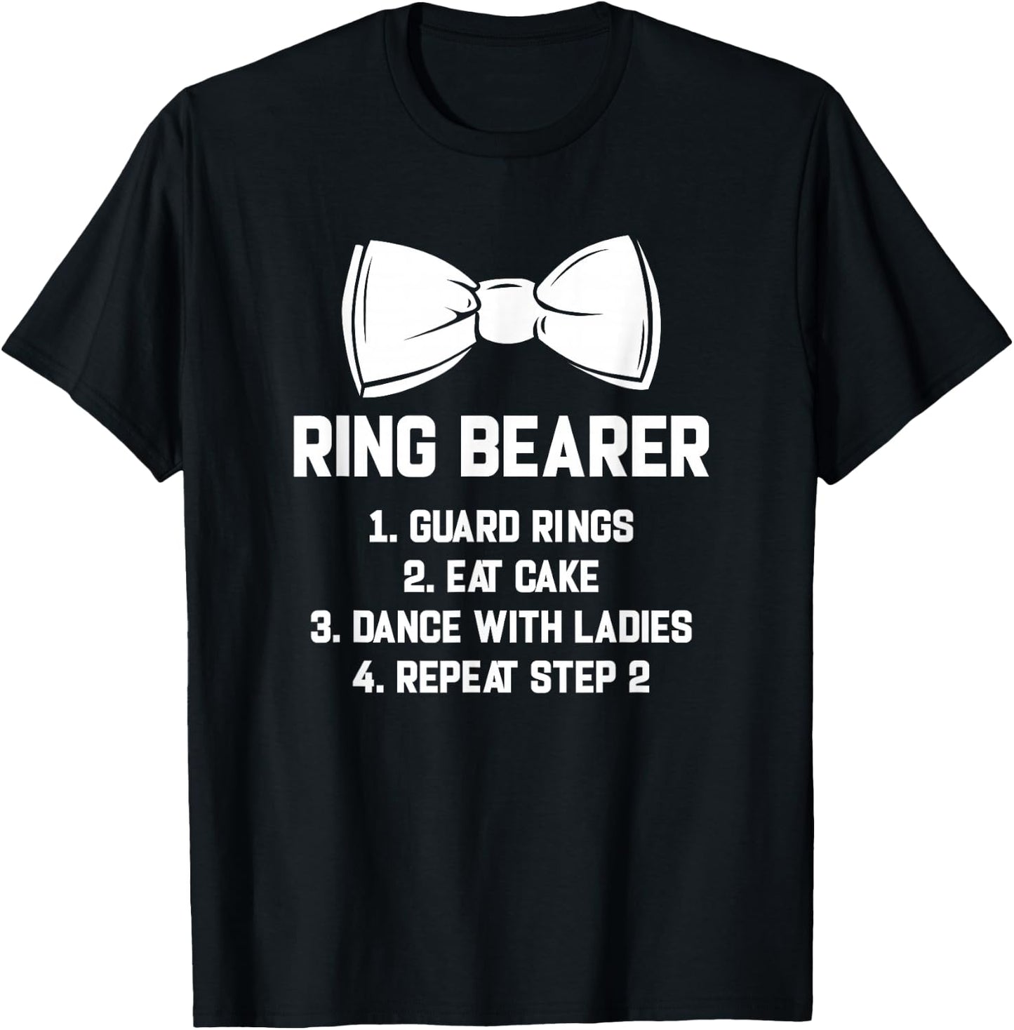 Ring Bearer Guard Rings Eat Cake Wedding Kids Boys T-Shirt - T-Shirt | Black
