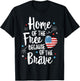 Home Of The Free Veterans 4th of July Women Wife Patriotic T-Shirt - T-Shirt | Black