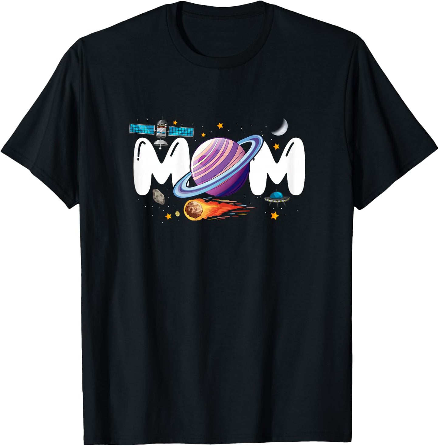 Mom Of The Birthday Boy Space Astronaut Birthday Family T-Shirt - T-Shirt | Black