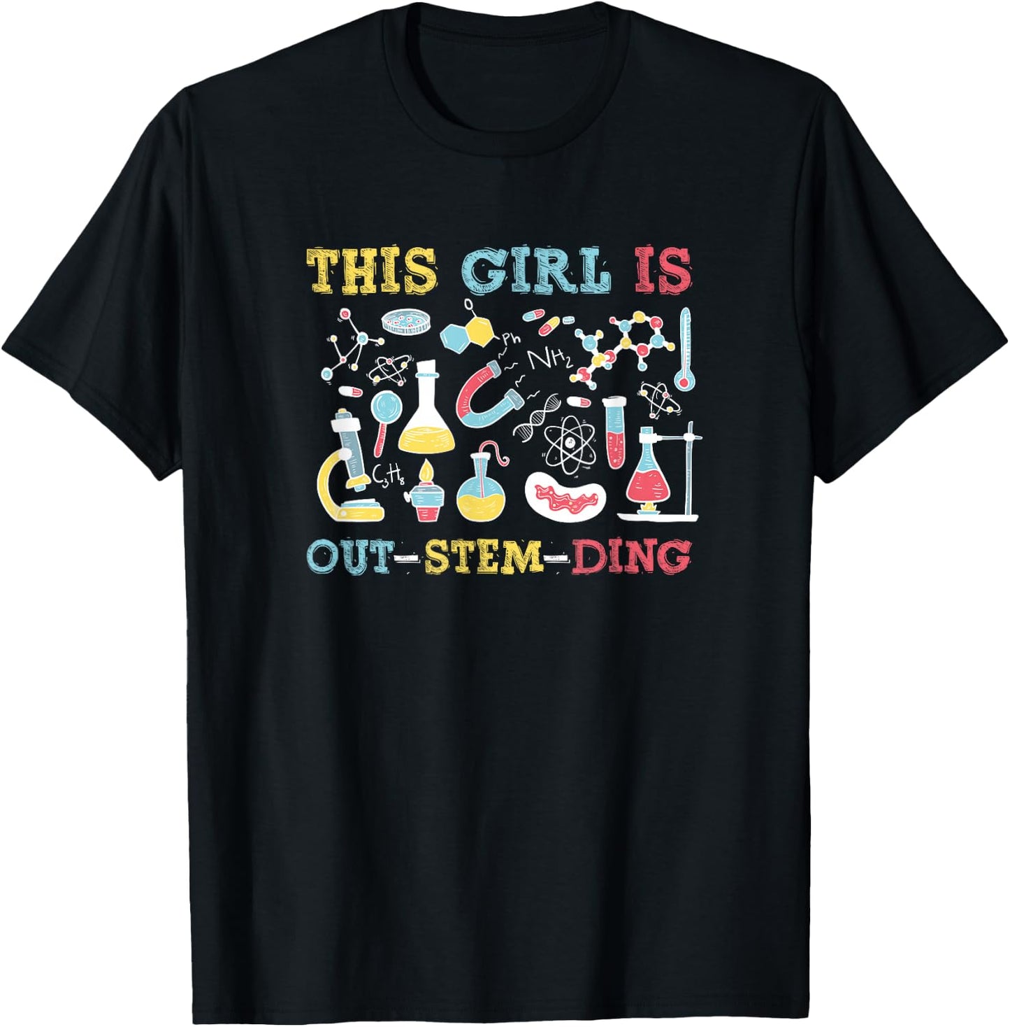 This Girl is Out-Stem-Ding, Cute Steminist T-Shirt - T-Shirt | Black