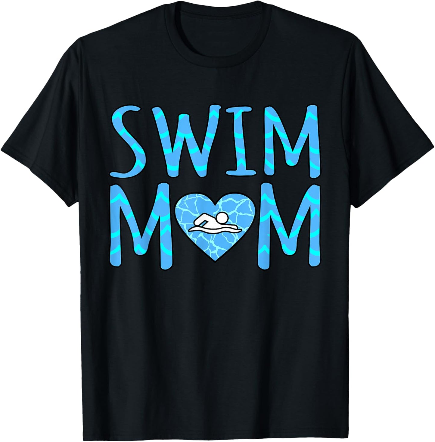 Swim Mom Funny Swimmer Swimming Coach Girls Women Graphic T-Shirt - T-Shirt | Black