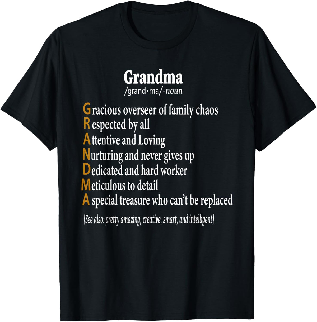 Funny Strong Women Grandma Definition Birthday Mother's Day T-Shirt - T-Shirt | Black