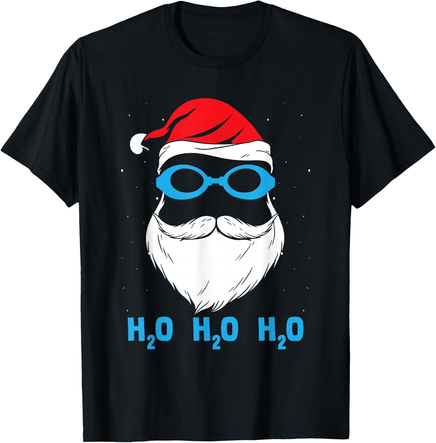 H2o H2o H2o Santa Claus Swimming Santa Hat Swimming Lover T-Shirt - T-Shirt | Black