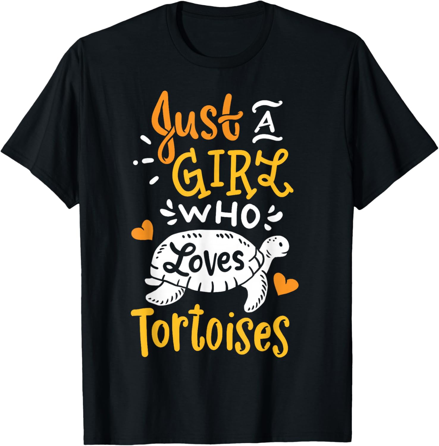 Tortoise Just A Girl Who Loves Tortoises Funny Gift T-Shirt - T-Shirt | Black