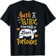 Tortoise Just A Girl Who Loves Tortoises Funny Gift T-Shirt - T-Shirt | Black