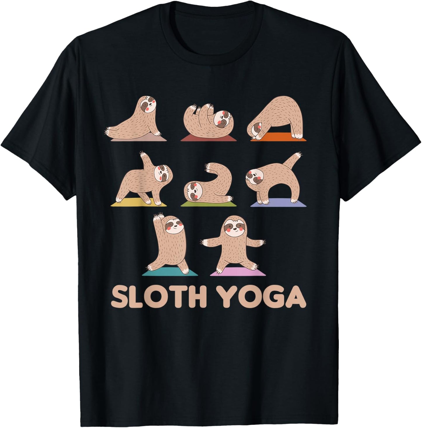 Sloth Yoga Cute Sloths Do Sport Sloth Yoga T-Shirt - T-Shirt | Black