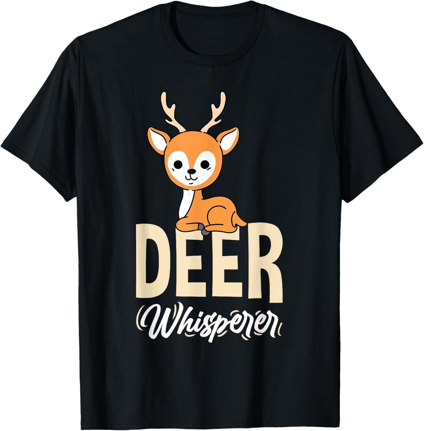 Kawaii Deer Whisperer T-Shirt - T-Shirt | Black