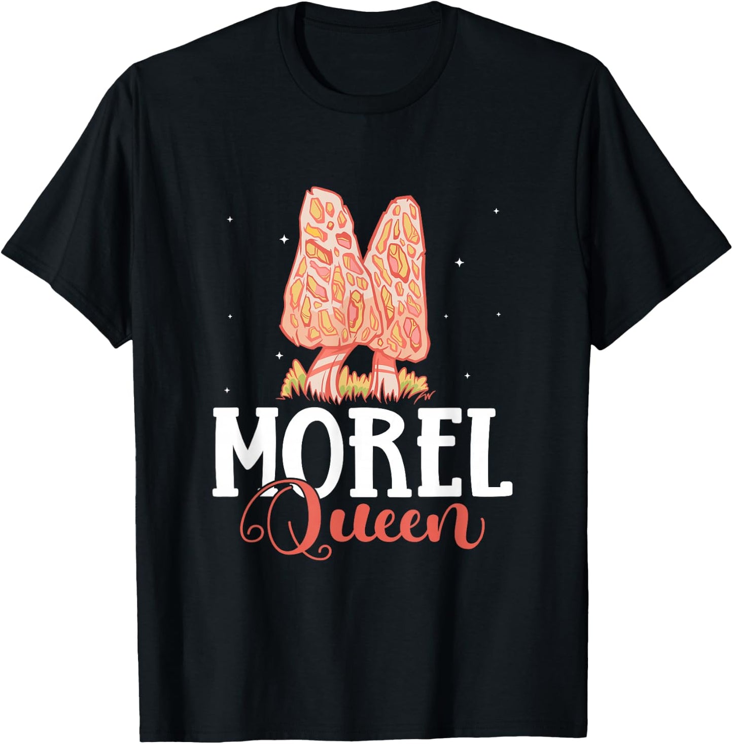Morel Queen Mushroom Hunting T-Shirt - T-Shirt | Black