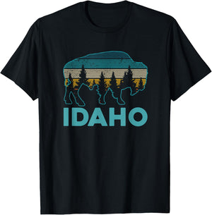 Idaho Bison Vintage American Buffalo Souvenir Gift T-Shirt - T-Shirt | Black