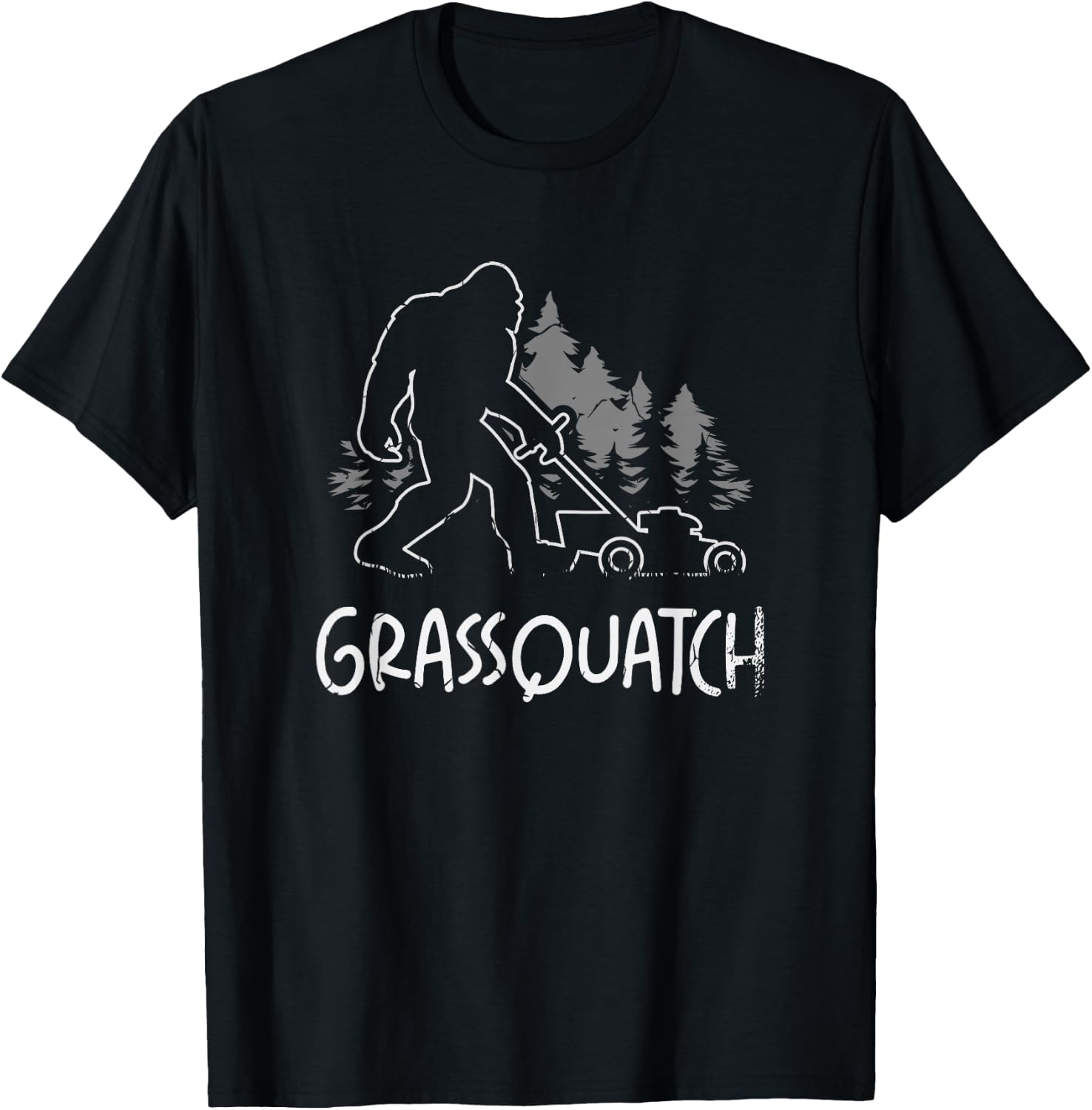 Grassquatch Lawn Grass Bigfoot Fan Mow Sasquatch for a Mower T-Shirt - T-Shirt | Black