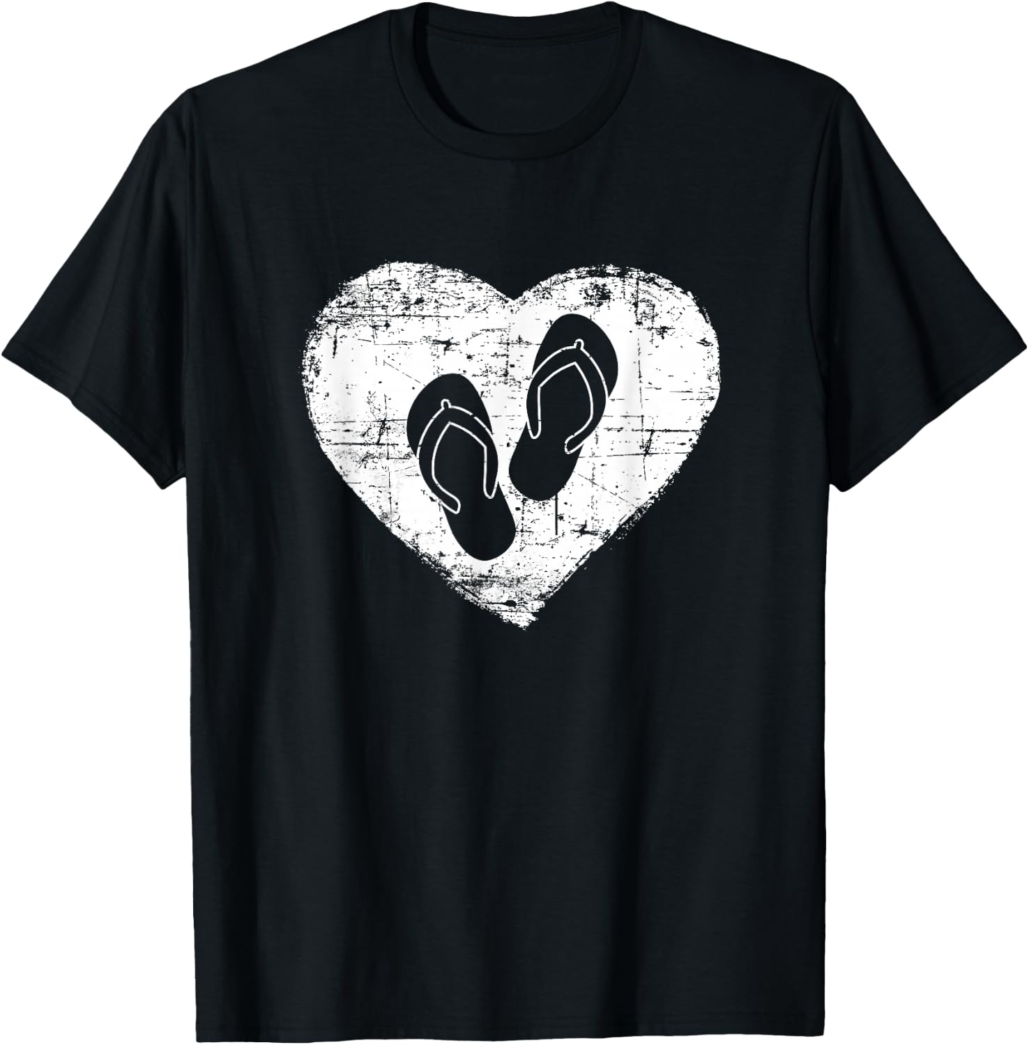 Flip Flop | Love Flip Flops Heart beach gift T-Shirt - T-Shirt | Black