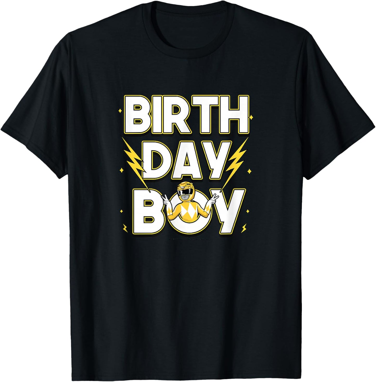 Power Rangers Birthday Boy Electrifying Yellow Ranger T-Shirt - T-Shirt | Black