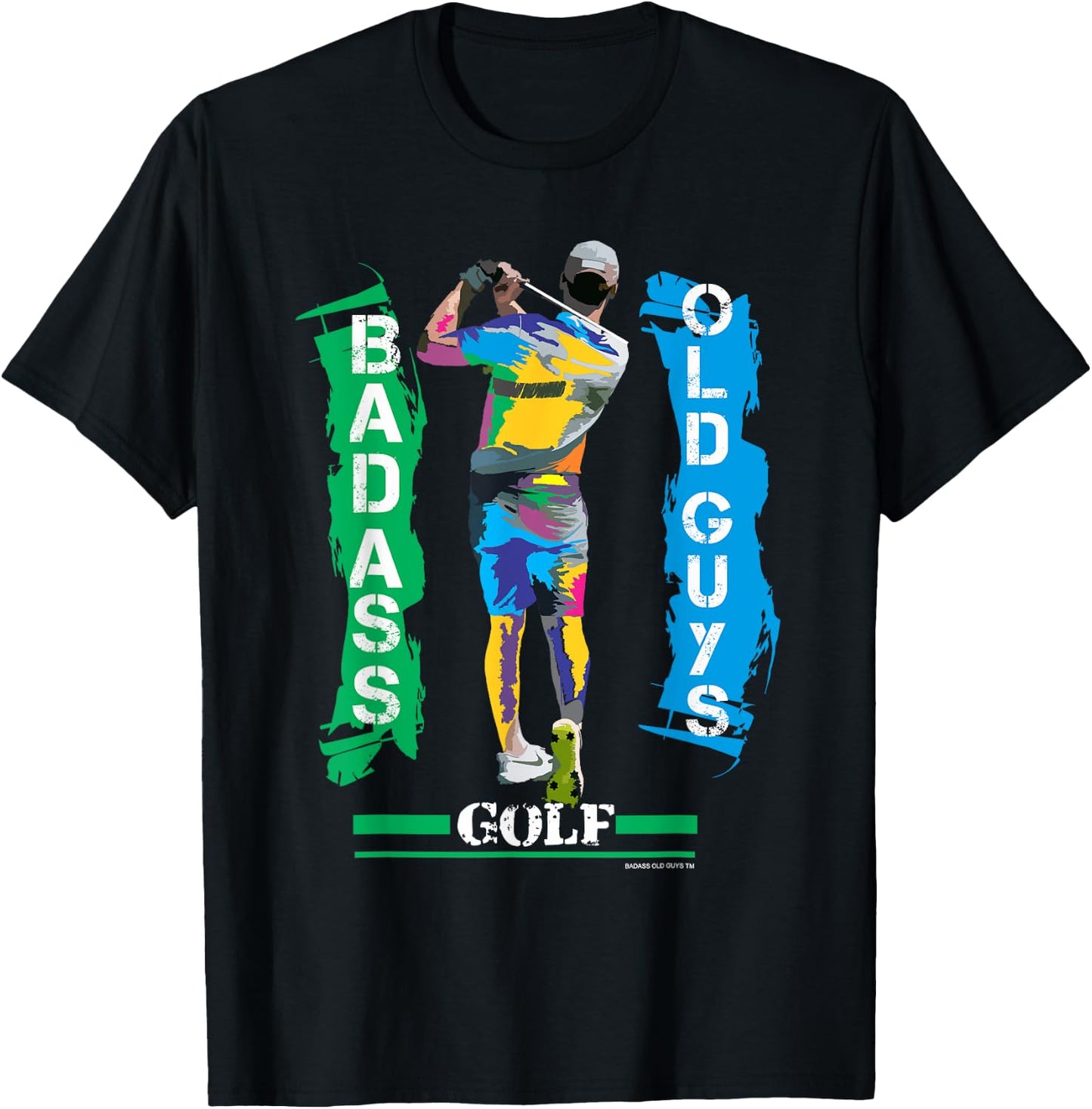 Badass Old Guys Golf T-Shirt - T-Shirt | Black