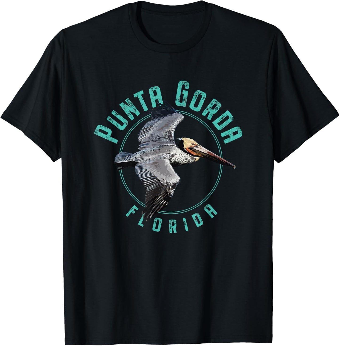 Punta Gorda Florida Pelican Design T-Shirt - T-Shirt | Black