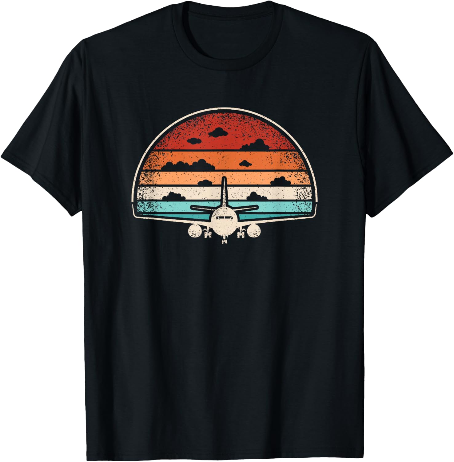Retro Airplane Fly Plane Pilot Flying Vintage Aviation Men T-Shirt - T-Shirt | Black