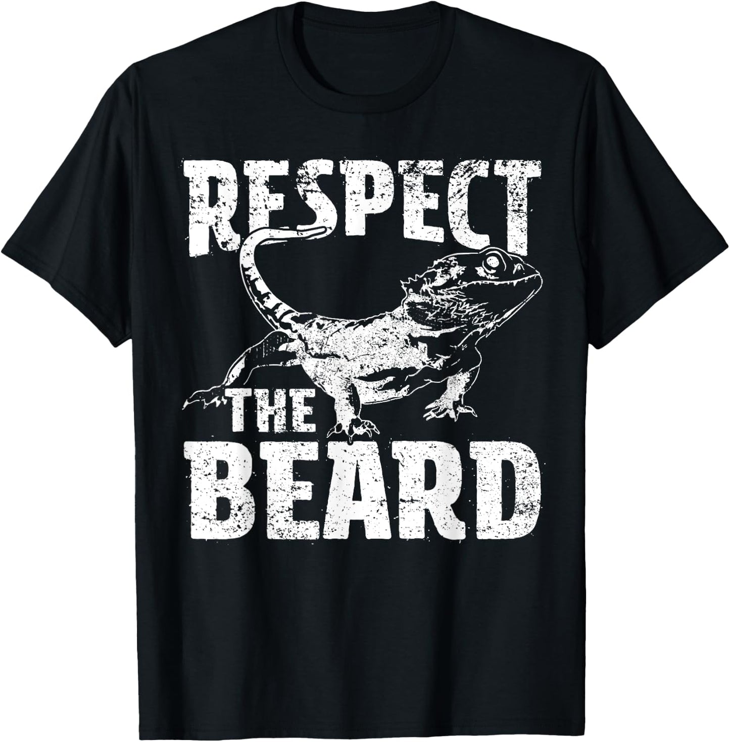 Respect The Beard Bearded Dragon Dad Mom Kids T-Shirt - T-Shirt | Black