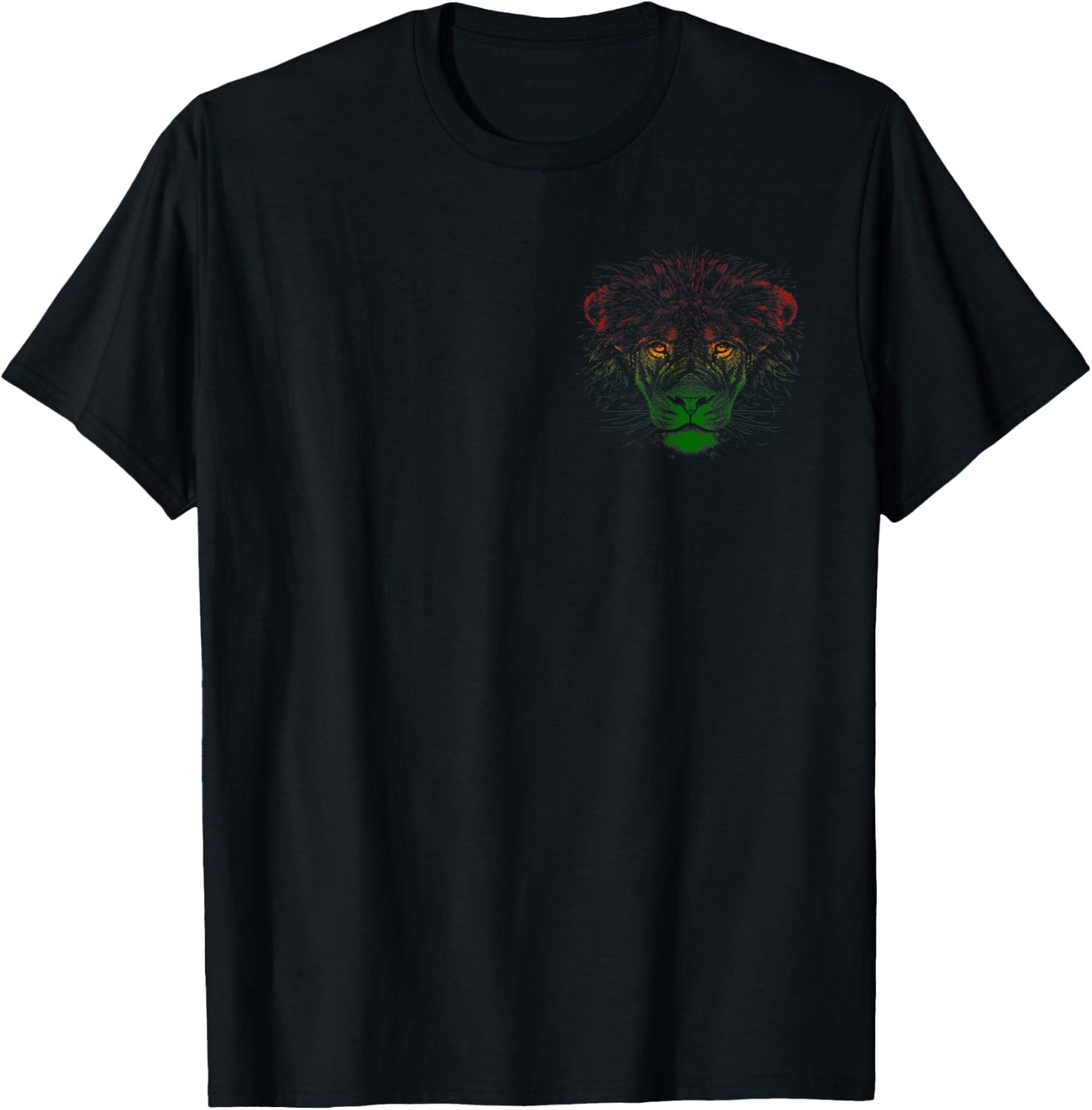 Rasta Reggae Lion Etophian Lion Of Judah Rastafari Roots T-Shirt - T-Shirt | Black