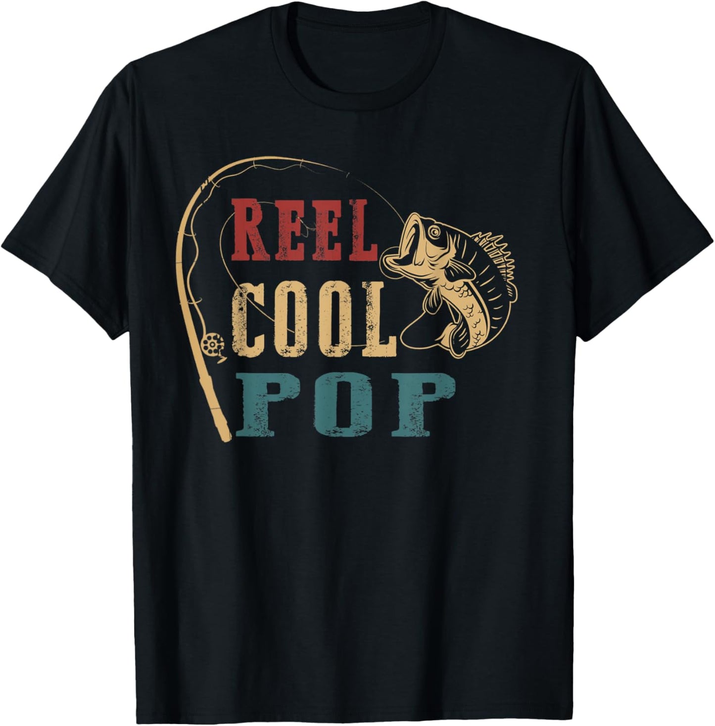 Reel Cool Pop Shirt - Fishing Fathers Day T-Shirt - T-Shirt | Black