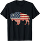 Vintage Buffalo American Flag USA Bison Lover Wildlife T-Shirt - T-Shirt | Black
