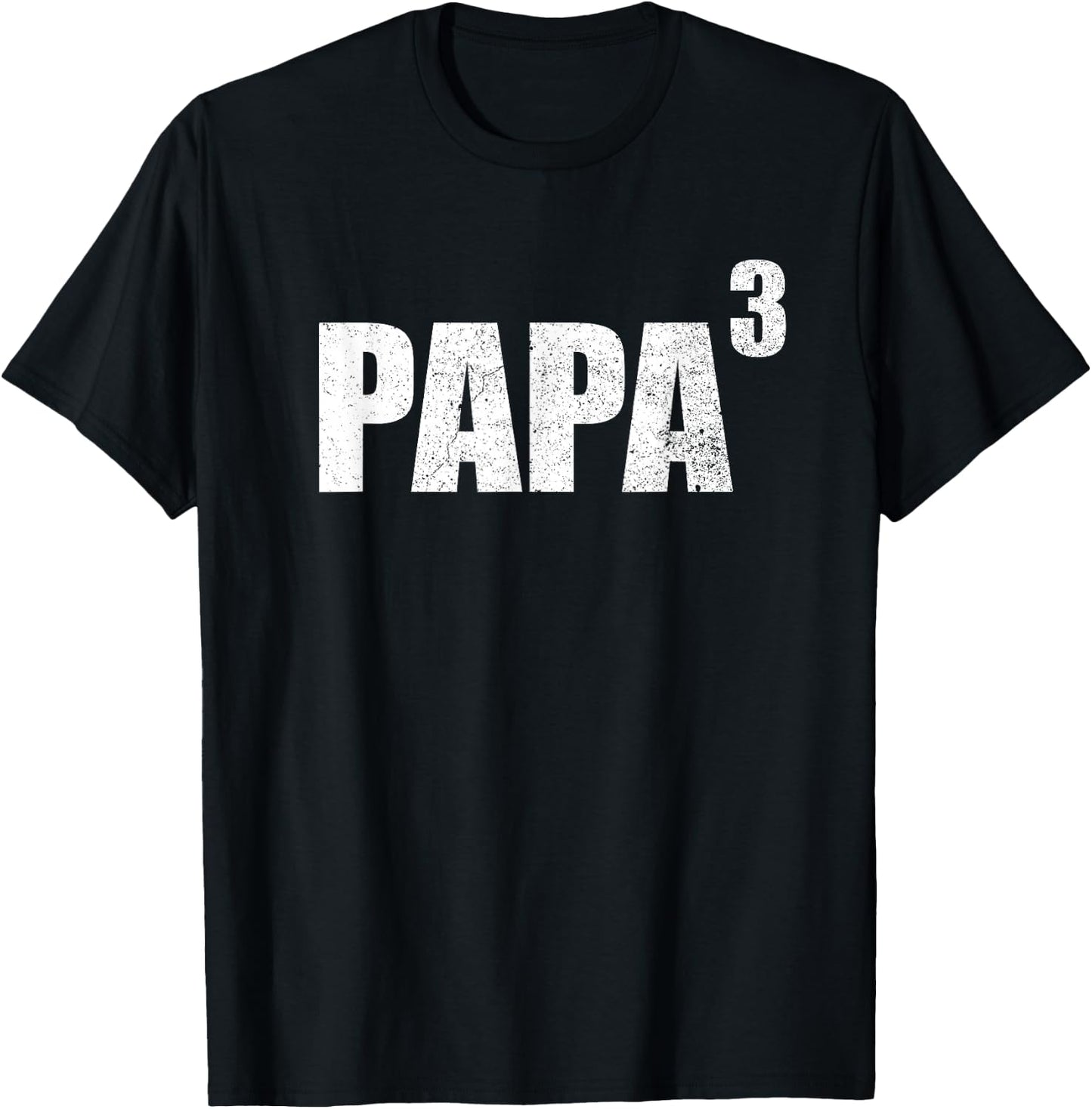 Papa 3 Kid Shirt Papa Cubed Shirt Grandpa 3 Kid Shirt Papa T-Shirt - T-Shirt | Black