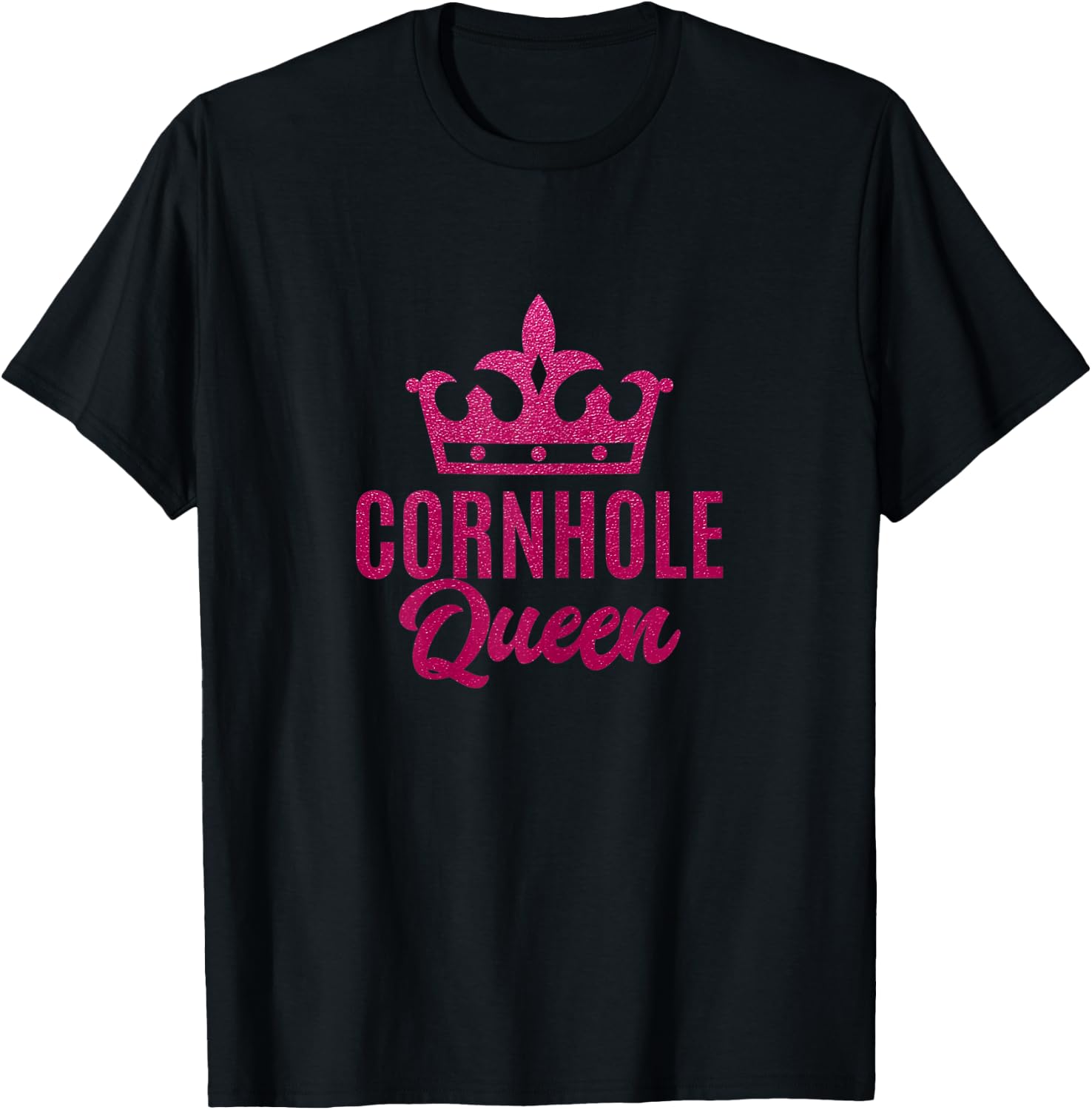 Cornhole Queen | Pink Funny Corn Hole Game Gift T-Shirt - T-Shirt | Black