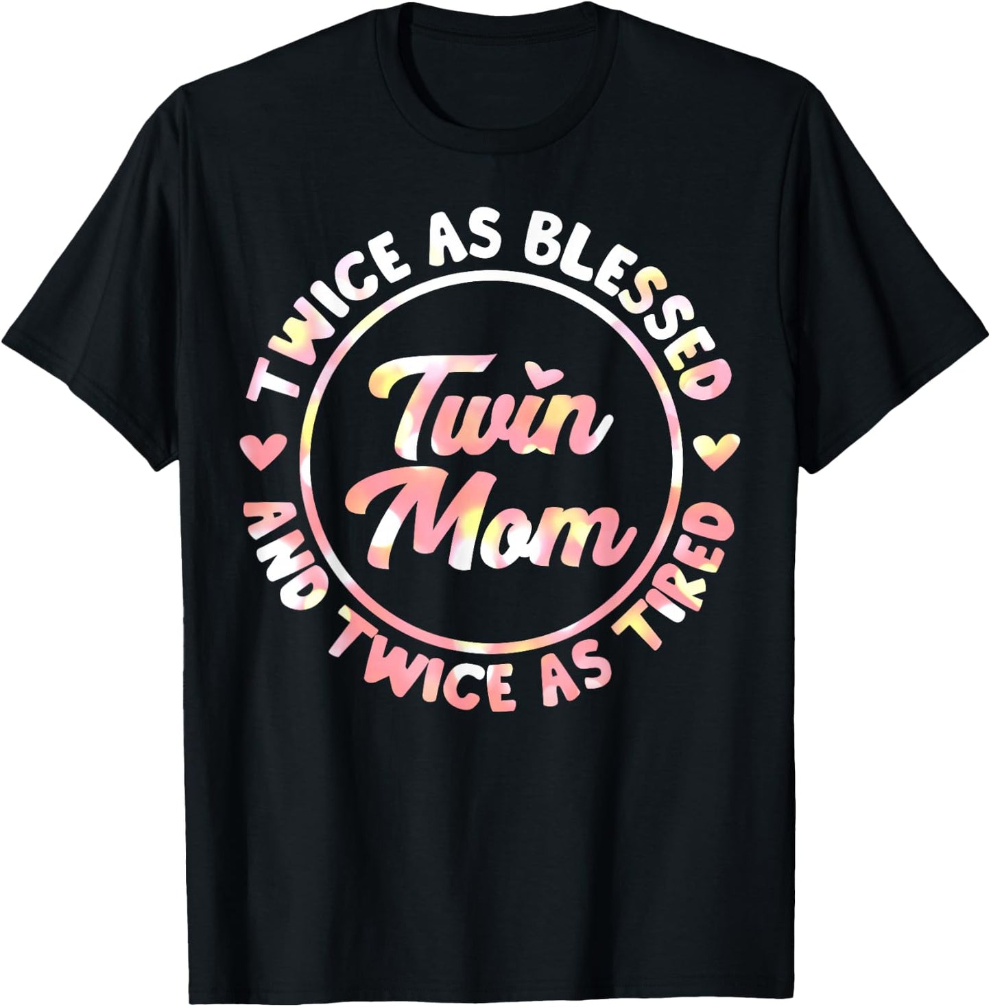 Funny Twin Mom Gift Cool Mother of Twins Blessed T-Shirt - T-Shirt | Black