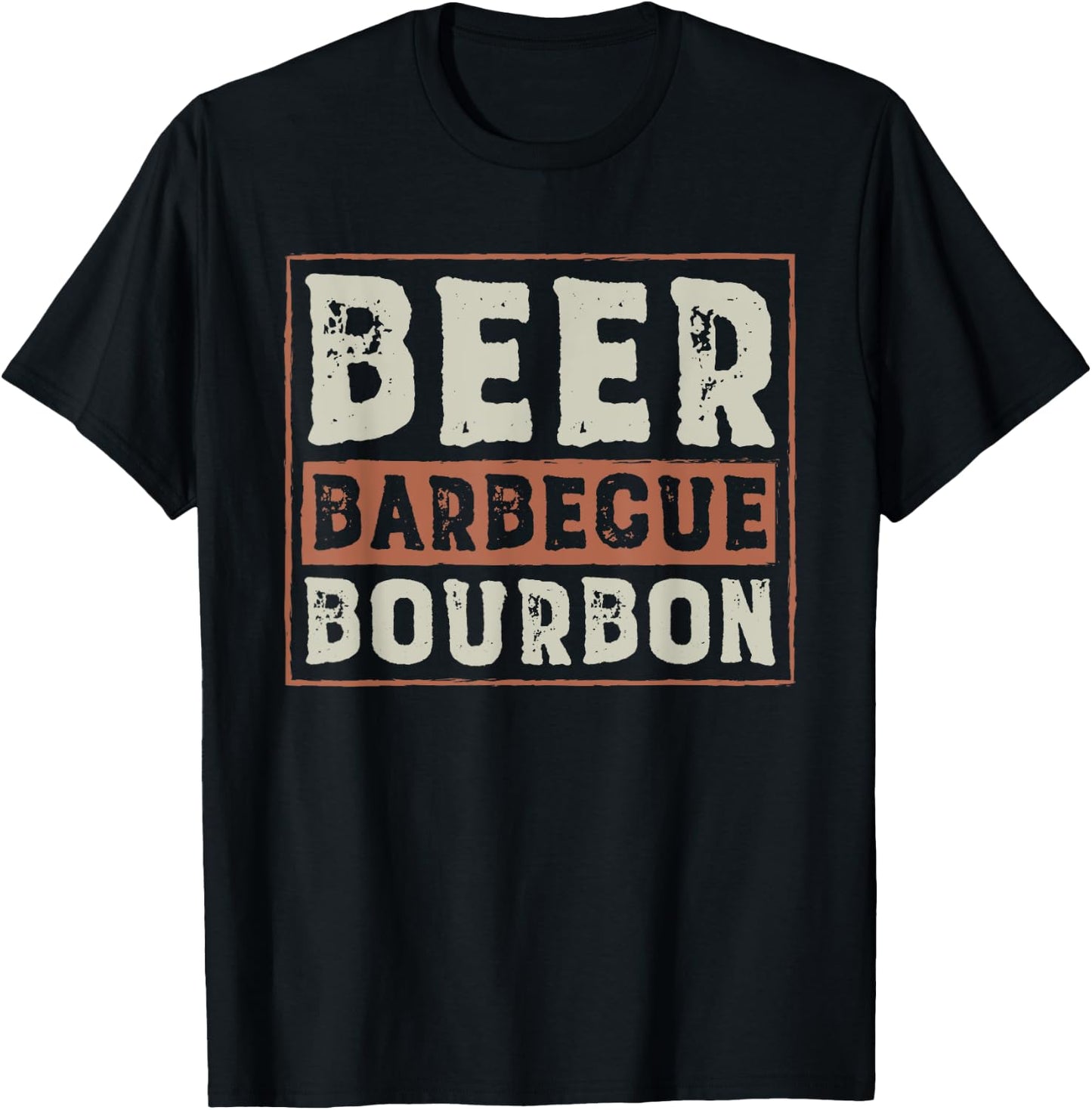 Funny Barbecue Beer Bourbon Graphic Women Men Meat Smoking T-Shirt - T-Shirt | Black