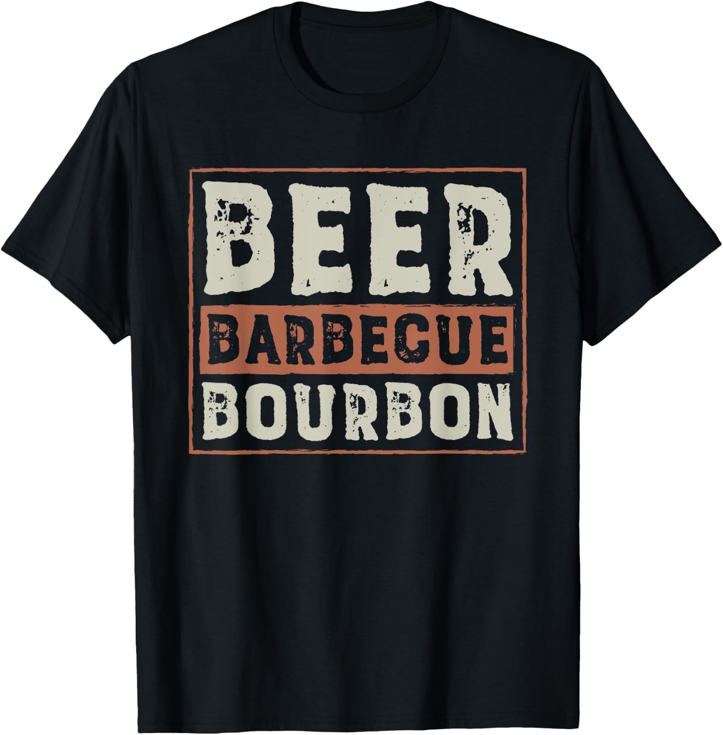 Funny Barbecue Beer Bourbon Graphic Women Men Meat Smoking T-Shirt - T-Shirt | Black
