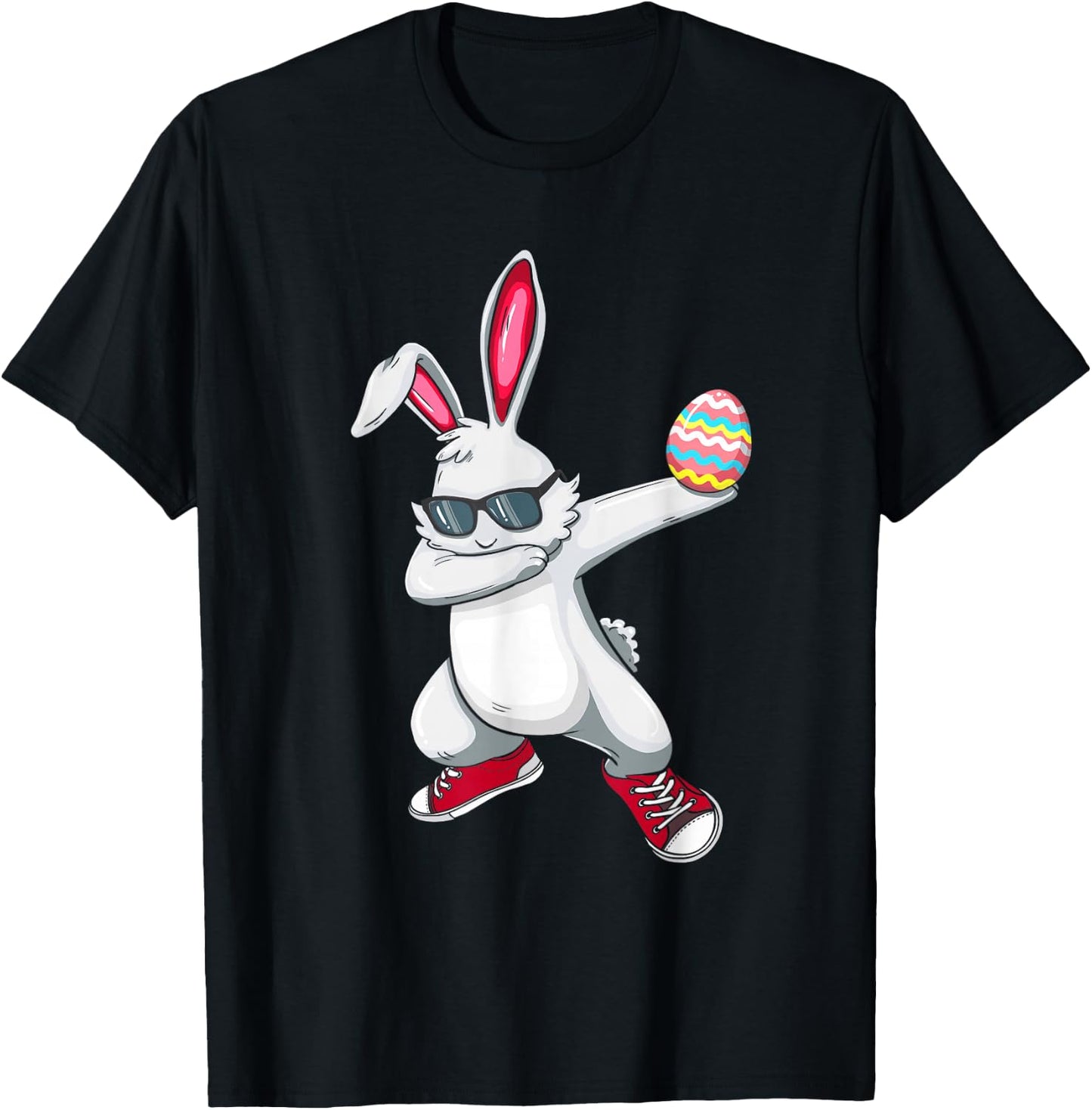 Dabbing Bunny Rabbit Easter Day Eggs Dab For Boys Girls Kids T-Shirt - T-Shirt | Black