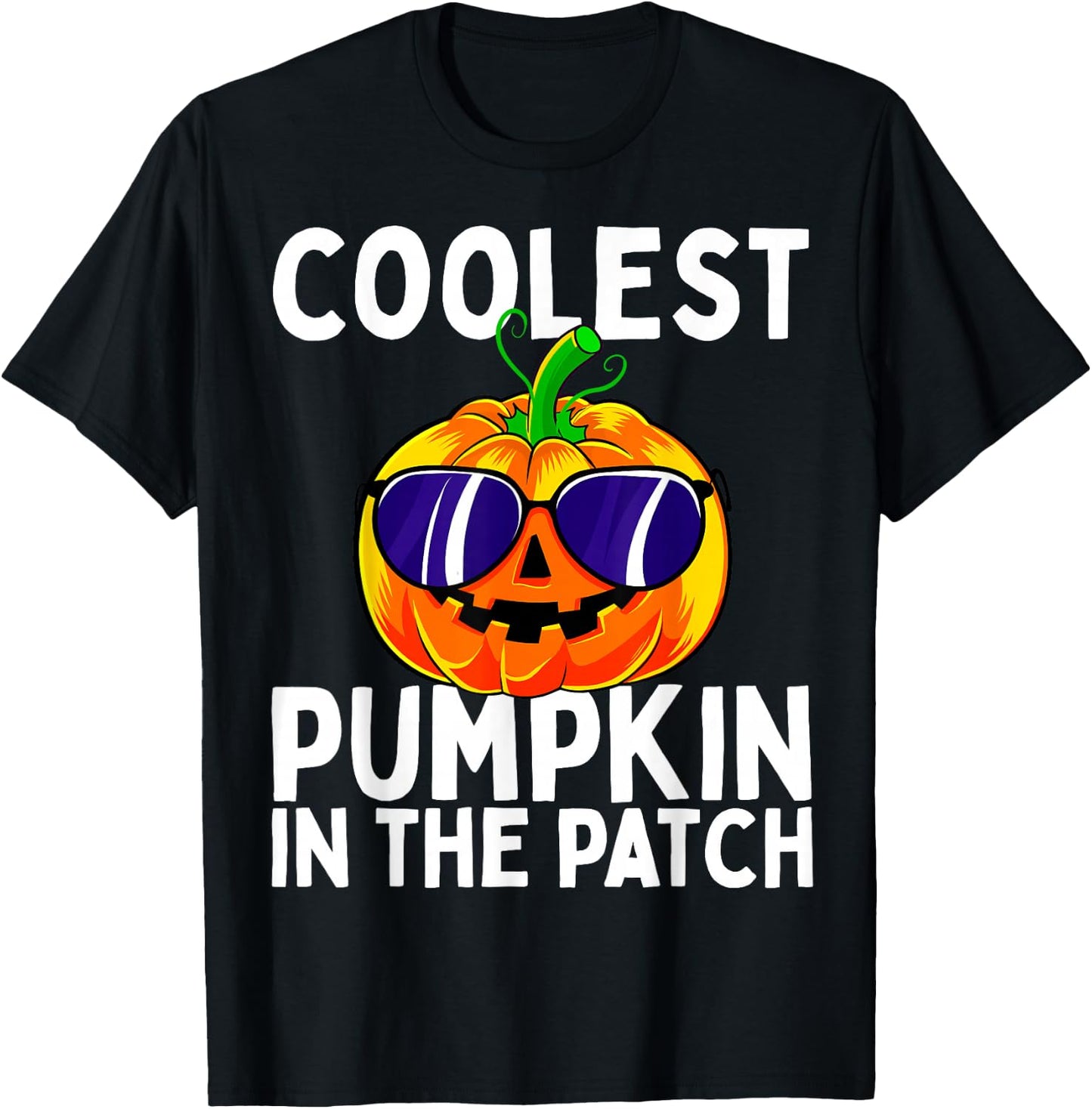 Kids Coolest Pumpkin in the Patch Halloween Boys Girls T-Shirt - T-Shirt | Black