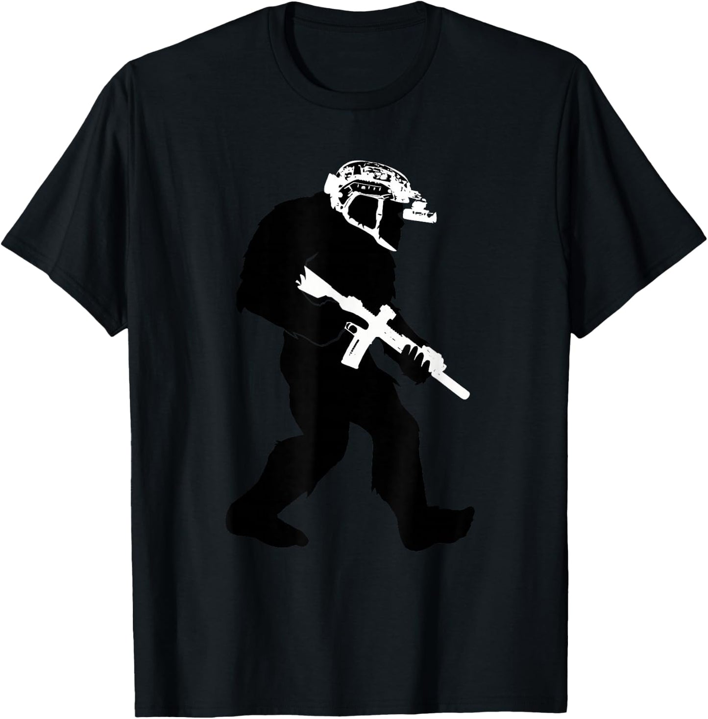 Funny Bigfoot Tactical Special Operations Division Sasquatch T-Shirt - T-Shirt | Black
