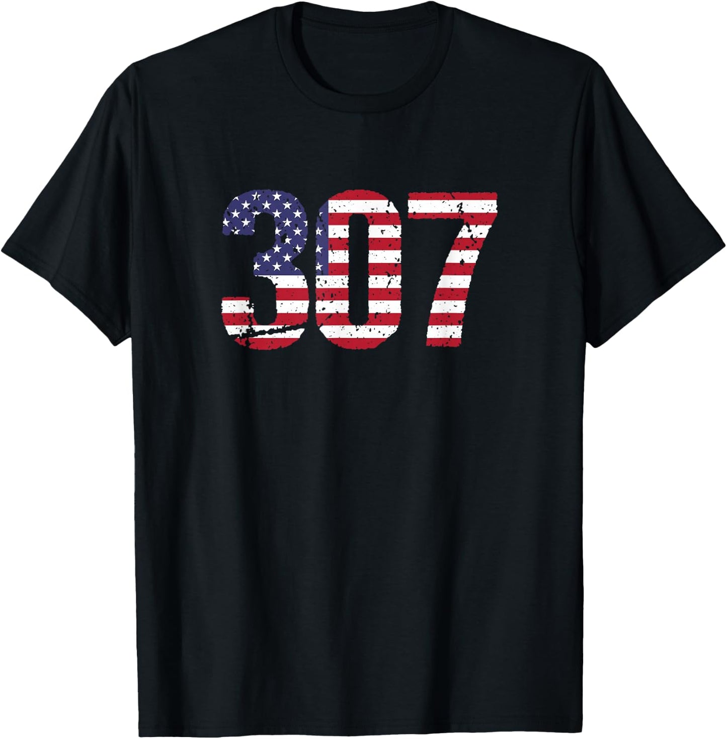307 Wyoming Area Code T-Shirt - T-Shirt | Black